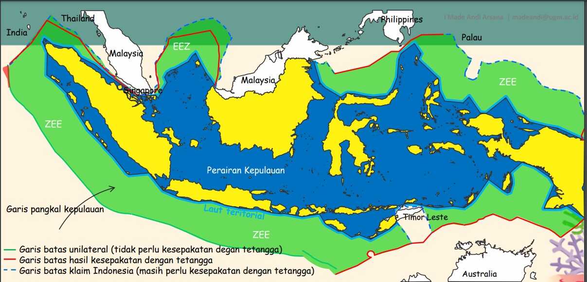 peta zona ekonomi eksklusif indonesia